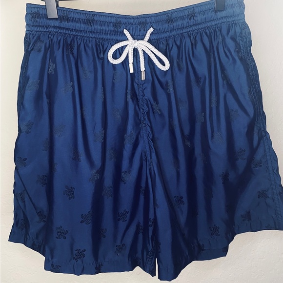 Vilebrequin Other - Vilebrequin Silky Navy Turtle Print Swim Trunks